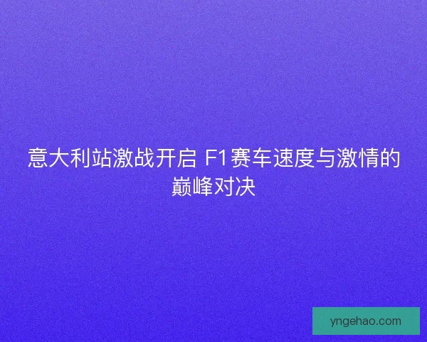 意大利站激战开启 F1赛车速度与激情的巅峰对决