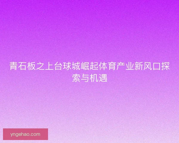 青石板之上台球城崛起体育产业新风口探索与机遇 青石板之上台球城崛起体育产业新风口探索与机遇