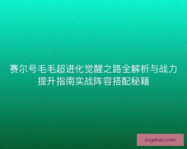 赛尔号毛毛超进化觉醒之路全解析与战力提升指南实战阵容搭配秘籍