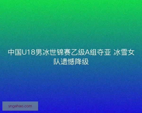 中国U18男冰世锦赛乙级A组夺亚 冰雪女队遗憾降级