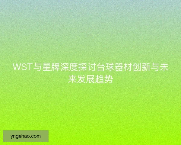 WST与星牌深度探讨台球器材创新与未来发展趋势