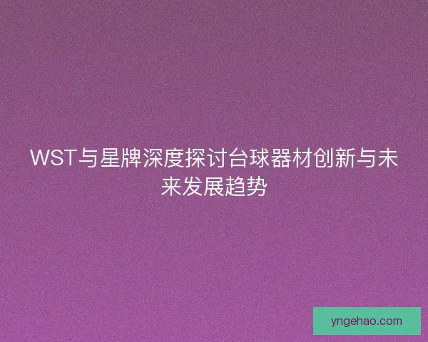 WST与星牌深度探讨台球器材创新与未来发展趋势