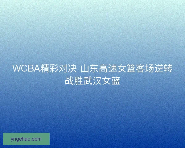 WCBA精彩对决 山东高速女篮客场逆转战胜武汉女篮 WCBA精彩对决 山东高速女篮客场逆转战胜武汉女篮