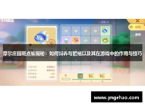 摩尔庄园斑点鲨揭秘：如何饲养与繁殖以及其在游戏中的作用与技巧